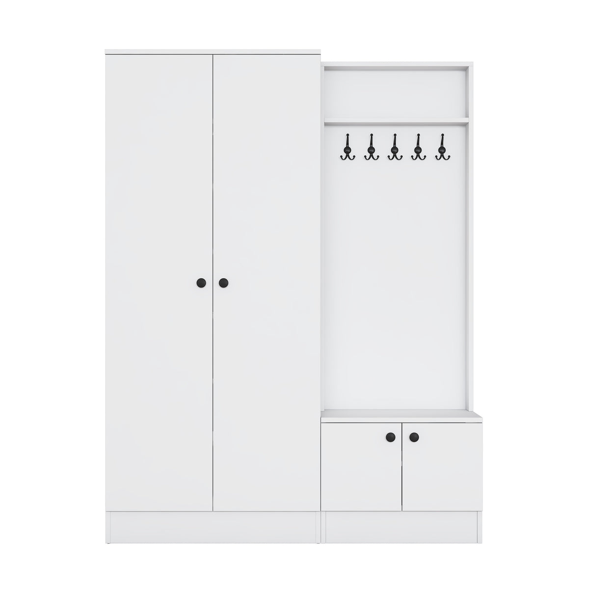 Rani EA151 beyaz modern portmanto raflı askılı ayakkabılık vestiyer