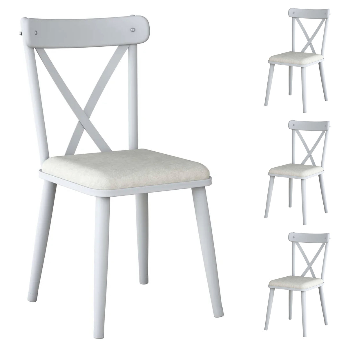 Rani JB108 Metal Sandalye Thonet Sandalye 4'lü Mutfak Yemek Masası Sandalyesi Beyaz