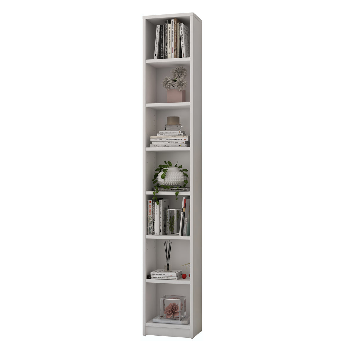 Rani HC140 Kitaplık 6 Raflı Çalışma Odası Kütüphane Modern Duvar Rafı Beyaz
