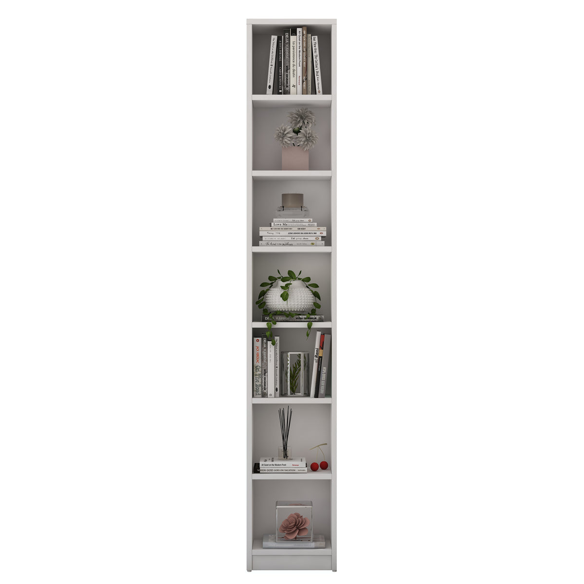 Rani HC140 Kitaplık 6 Raflı Çalışma Odası Kütüphane Modern Duvar Rafı Beyaz
