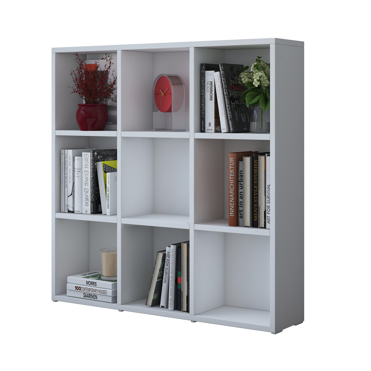 Rani HC121 Kitaplık 6 Raflı Çalışma Odası Kütüphane Modern Duvar Rafı Beyaz
