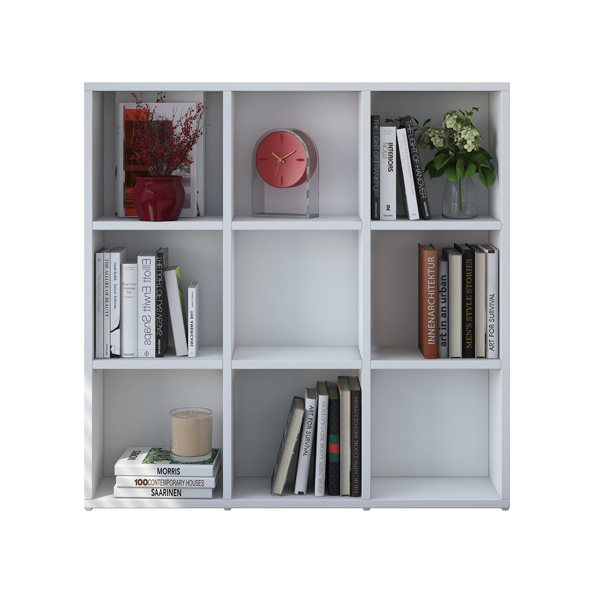 Rani HC121 Kitaplık 6 Raflı Çalışma Odası Kütüphane Modern Duvar Rafı Beyaz
