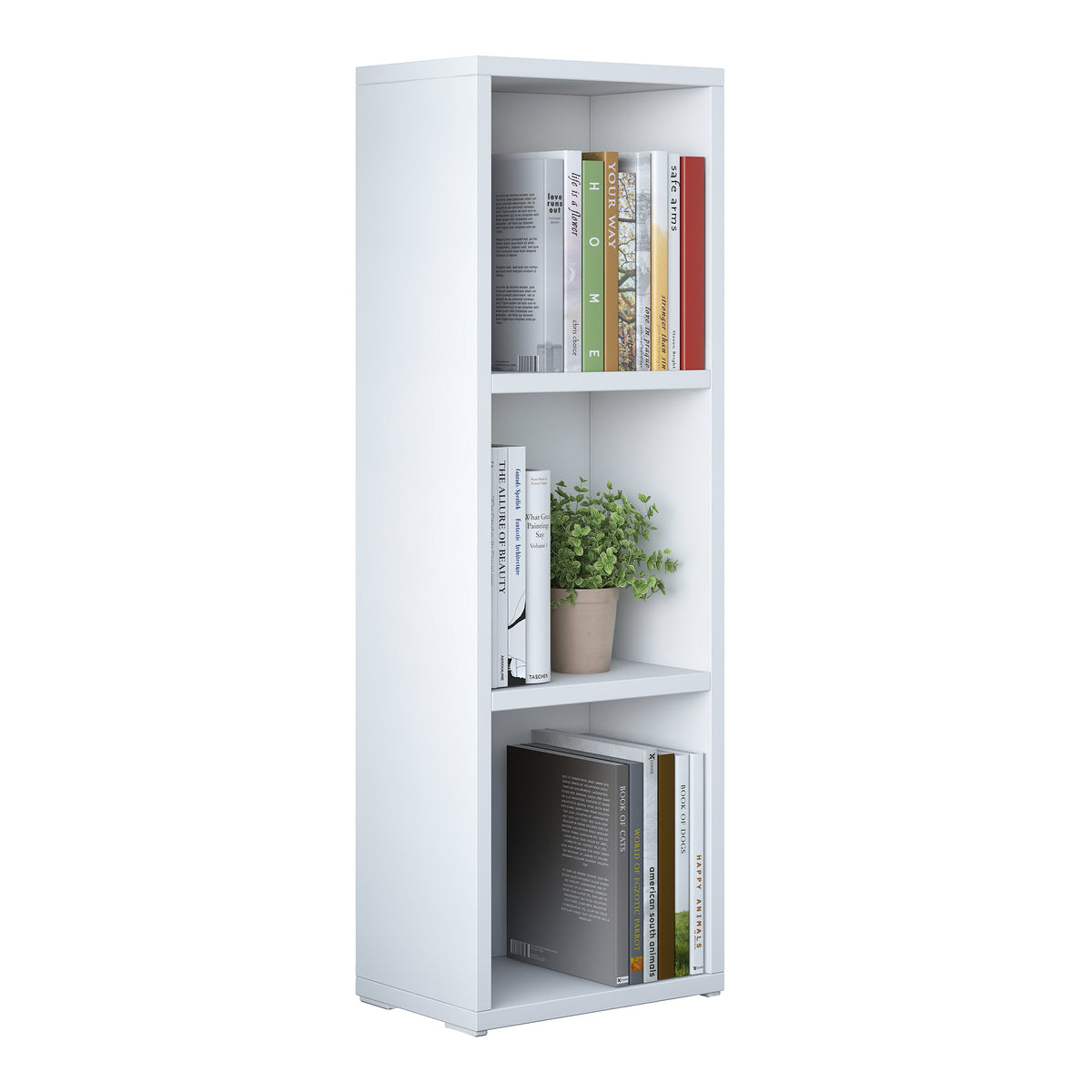 Rani HC119 Kitaplık 2 Raflı Çalışma Odası Kütüphane Modern Duvar Rafı Beyaz