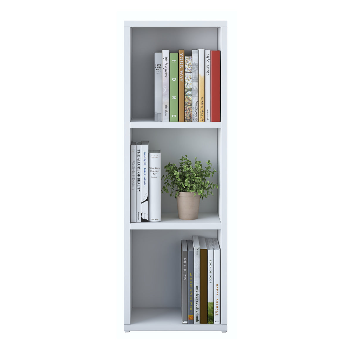 Rani HC119 Kitaplık 2 Raflı Çalışma Odası Kütüphane Modern Duvar Rafı Beyaz