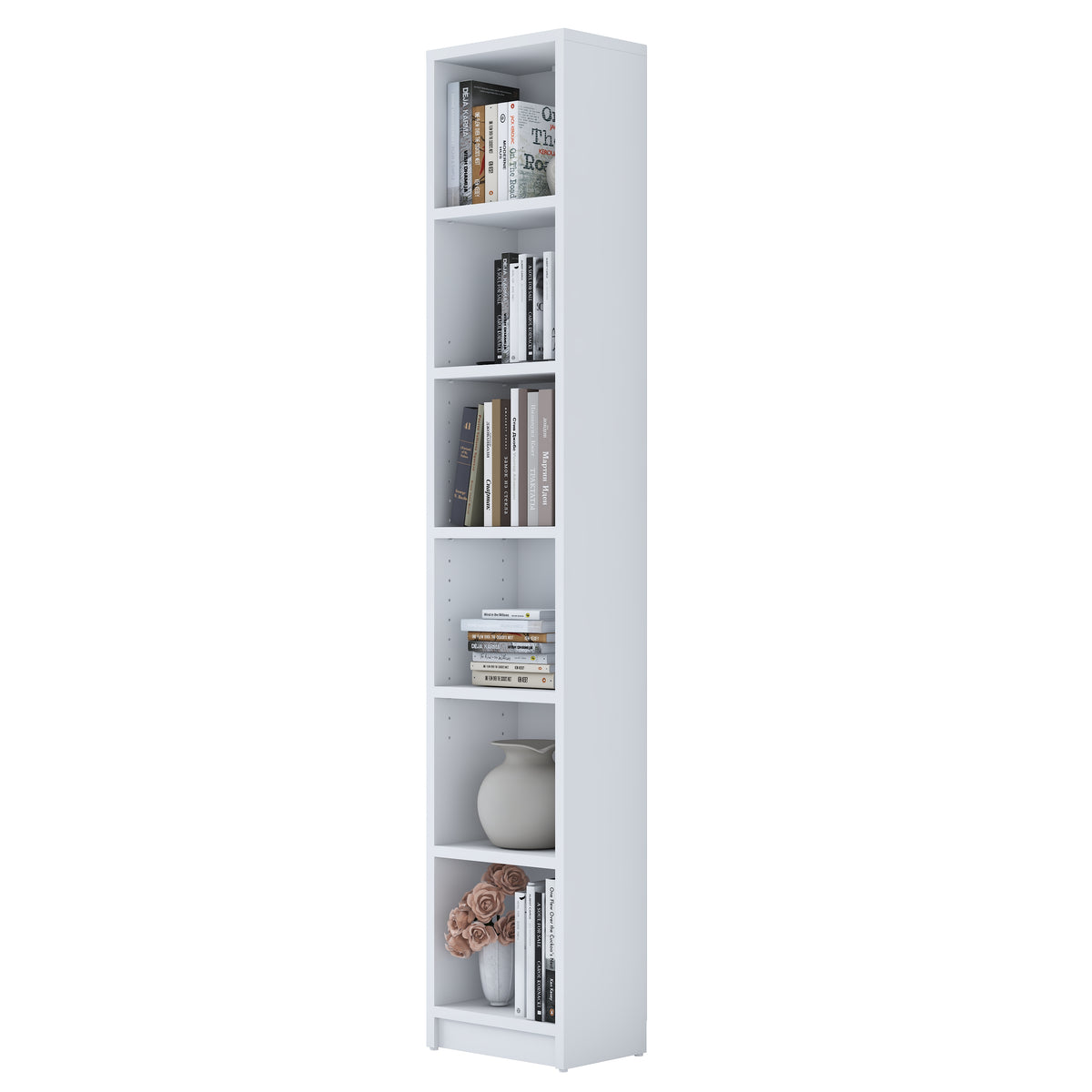 Rani HC146 Kitaplık 5 Raflı Çalışma Odası Kütüphane Modern Duvar Rafı Beyaz