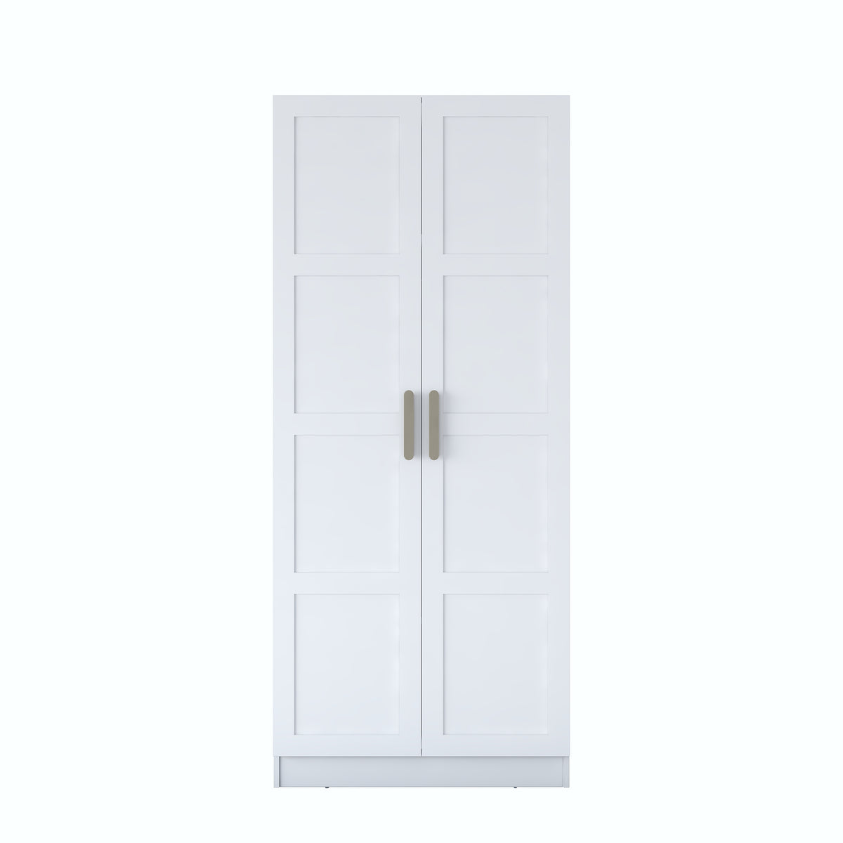Rani BA227 Membran Kapaklı Gardırop 2 Raflı 2 Kapaklı Askılı Elbise Dolabı Beyaz