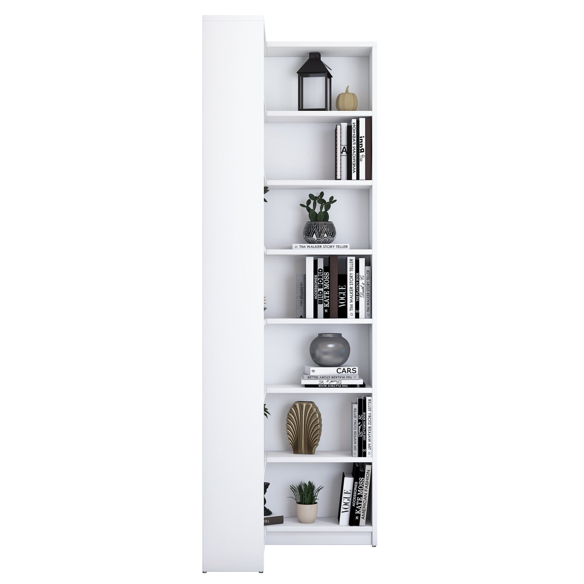 Rani HC143 Kitaplık 6 Raflı Çalışma Odası Kütüphane Modern Duvar Rafı Beyaz