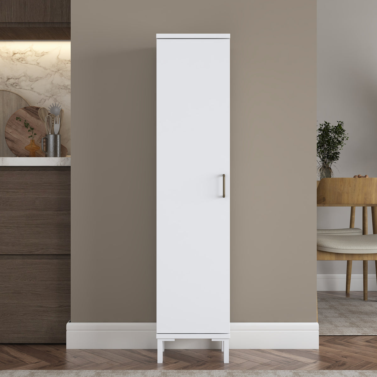 Rani KC110 Banyo Dolabı Tek Kapaklı 3 Raflı Çok Amaçlı Dolap Beyaz
