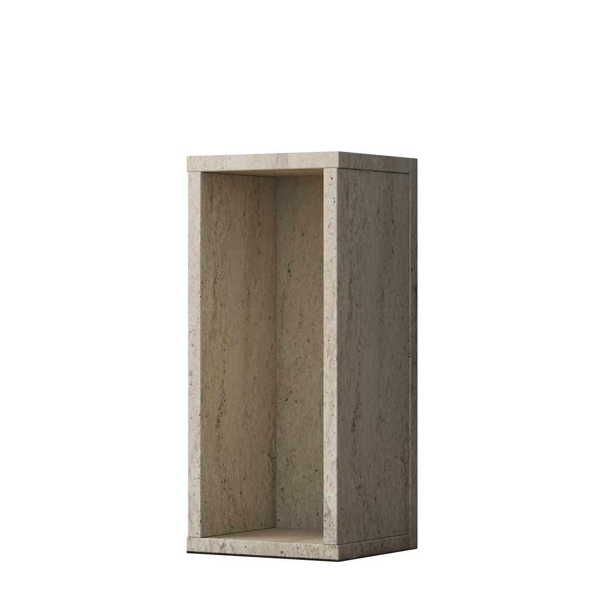 Rani AD109 Modern Gizli Bölmeli Sütun Yan Sehpa Traverten