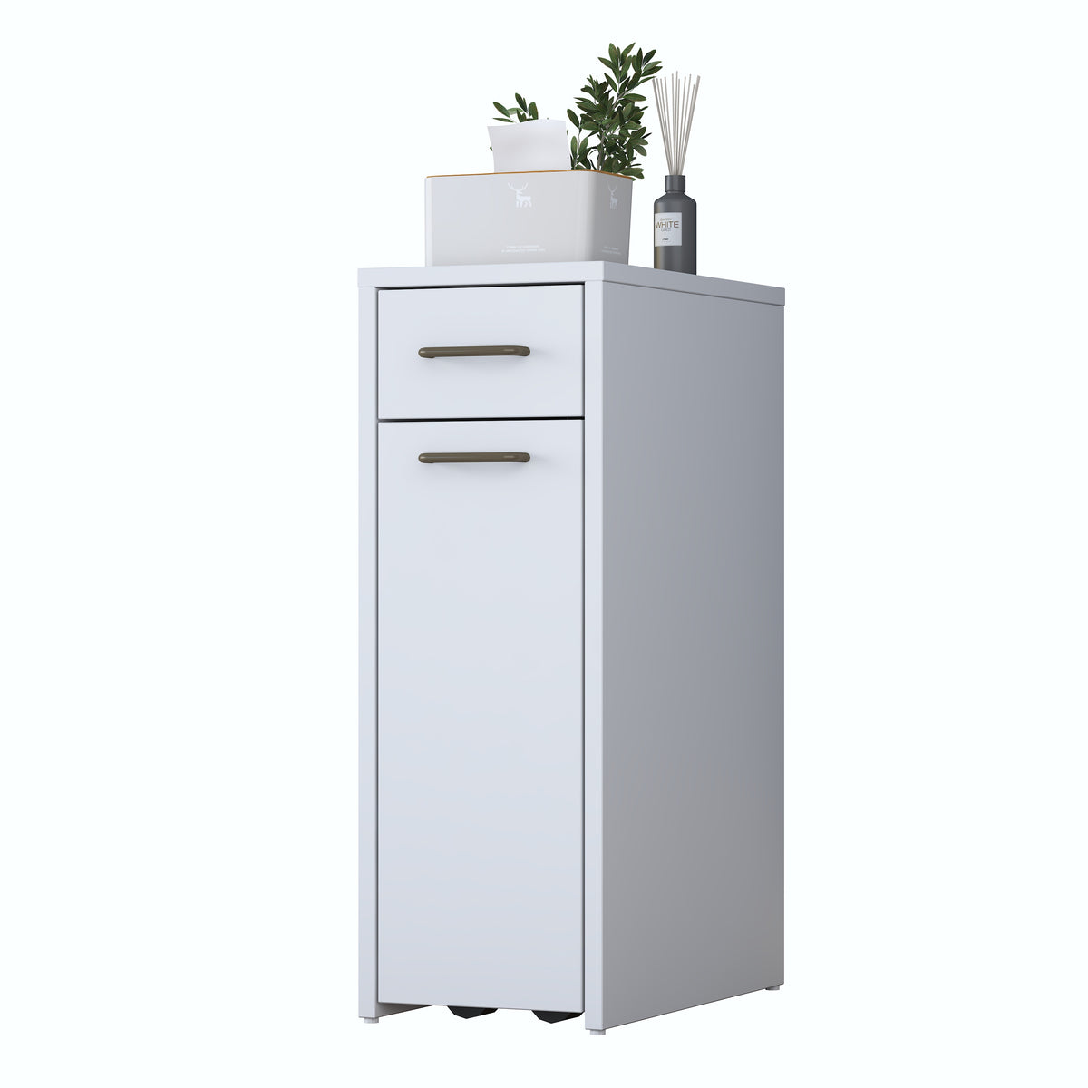 Rani KC107 Banyo Dolabı Tekerlekli  Çekmeceli Çok Amaçlı Dolap Beyaz