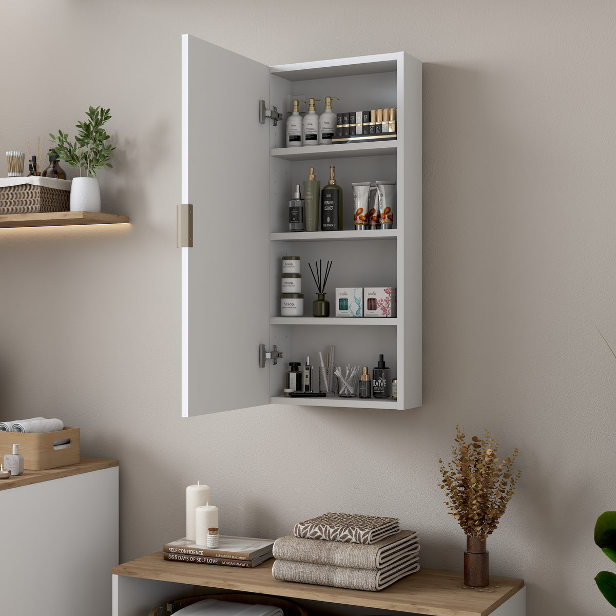 Rani KB110 Banyo Dolabı Raflı Çok Amaçlı Dolap Beyaz