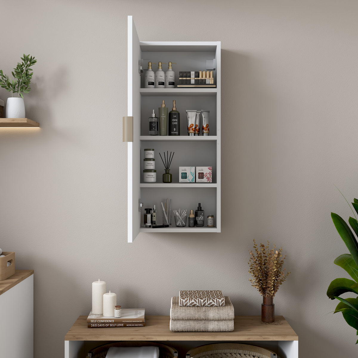 Rani KB110 Banyo Dolabı Raflı Çok Amaçlı Dolap Beyaz