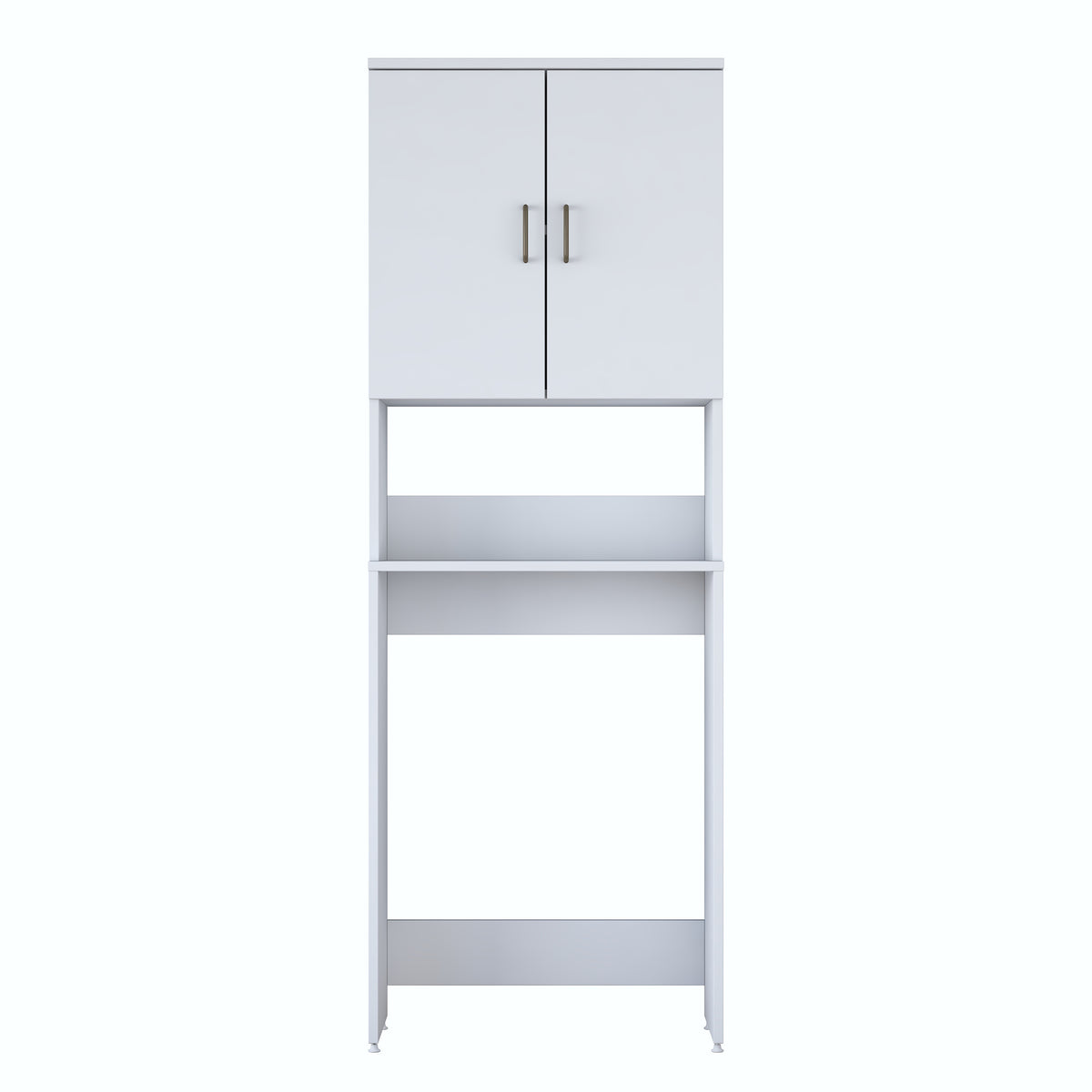 Rani KD139 Çamaşır Makinesi Dolabı 2 Kapaklı 2 Raflı Banyo Dolabı Beyaz