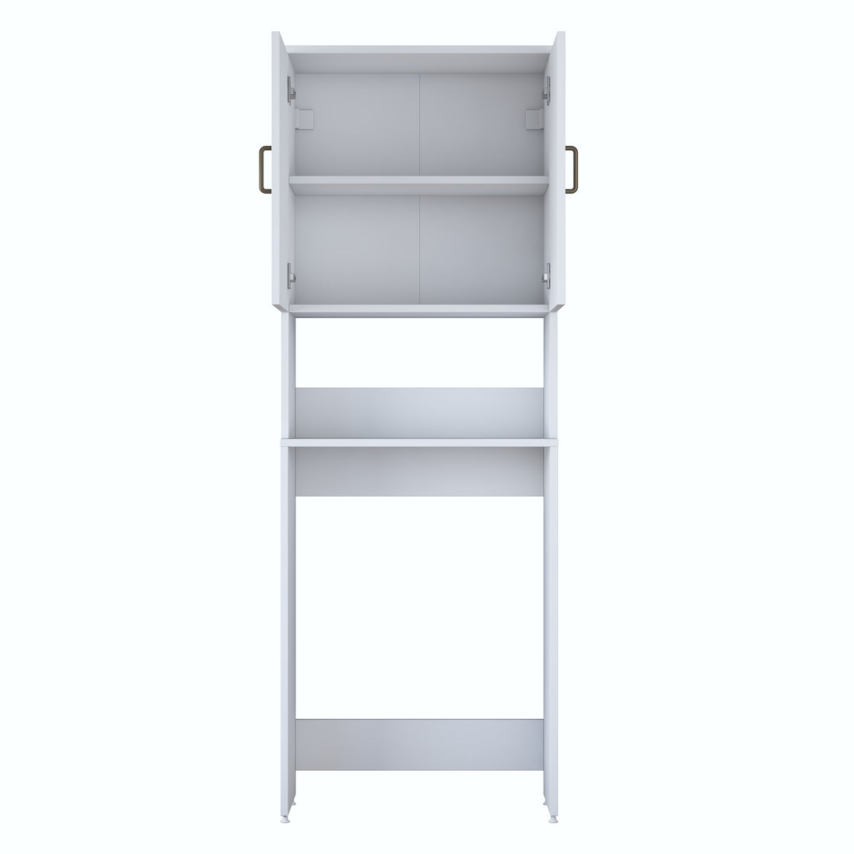 Rani KD139 Çamaşır Makinesi Dolabı 2 Kapaklı 2 Raflı Banyo Dolabı Beyaz