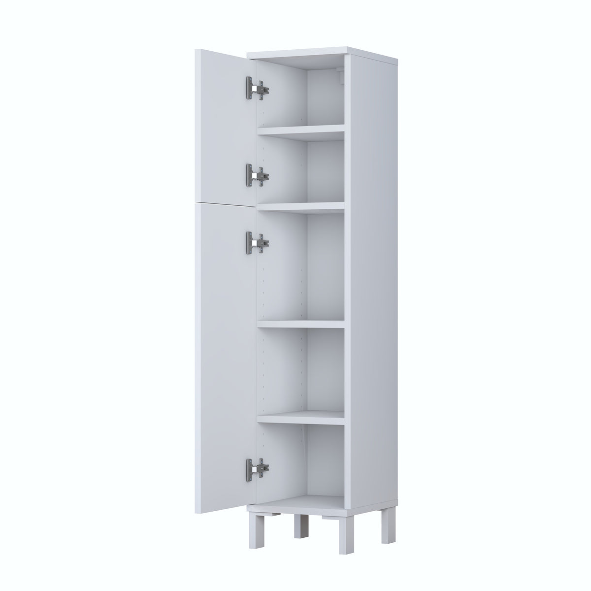 Rani KC115 Banyo Dolabı 2 Kapaklı 4 Raflı Çok Amaçlı Dolap Beyaz