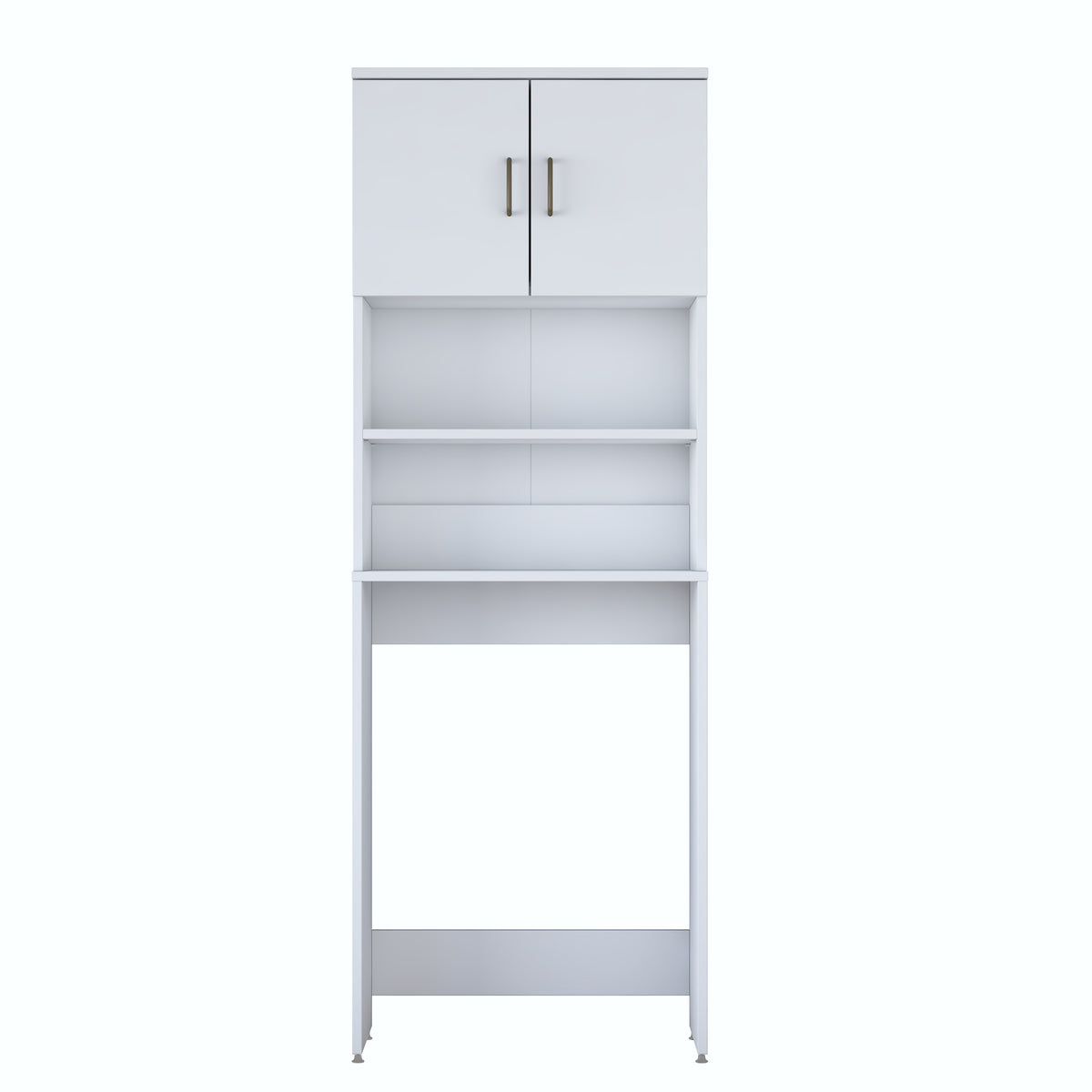 Rani KD140 Çamaşır Makinesi Dolabı 2 Kapaklı 2 Raflı Banyo Dolabı Beyaz