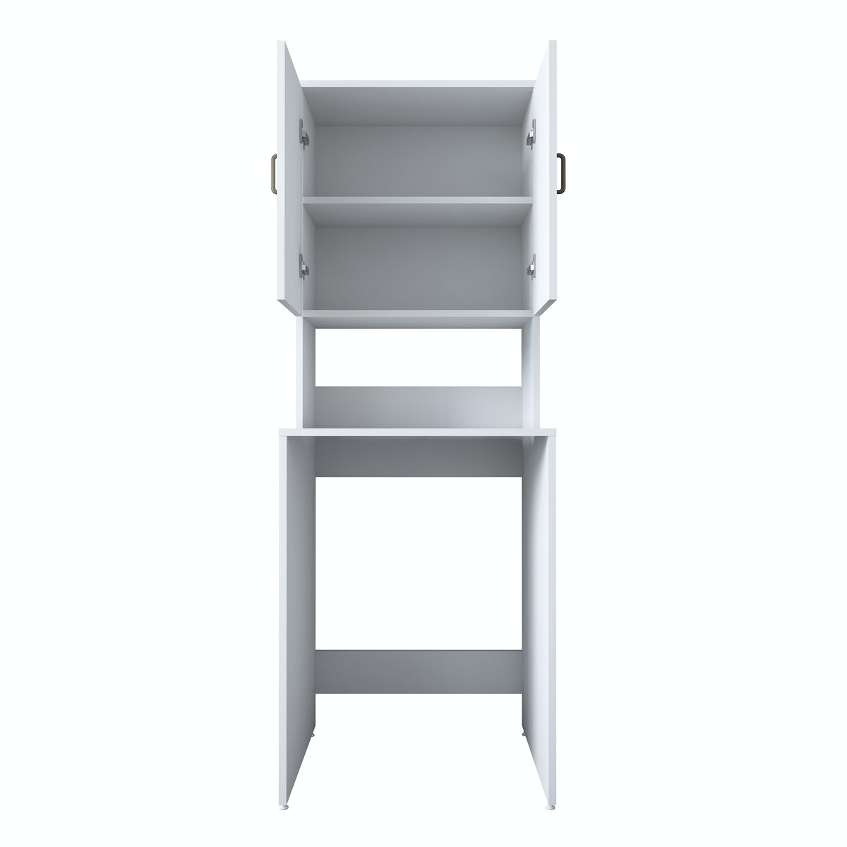 Rani KD136 Çamaşır Makinesi Dolabı 2 Raflı 2 Kapaklı Banyo Dolabı Beyaz