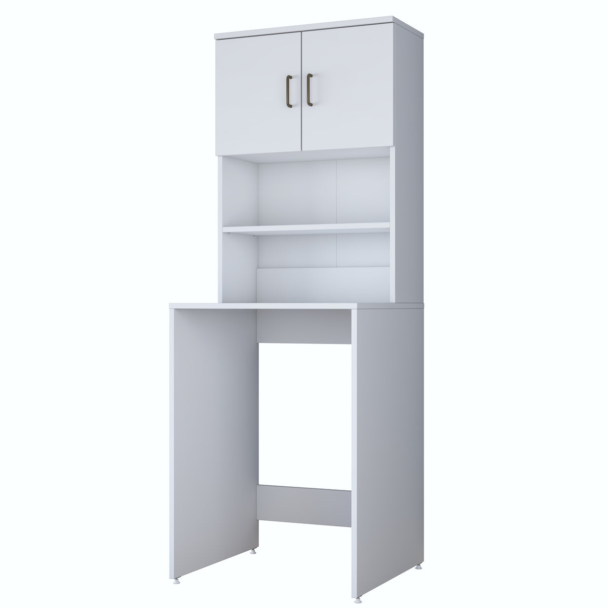 Rani KD137 Çamaşır Makinesi Dolabı 2 Kapaklı 2 Raflı Banyo Dolabı Beyaz
