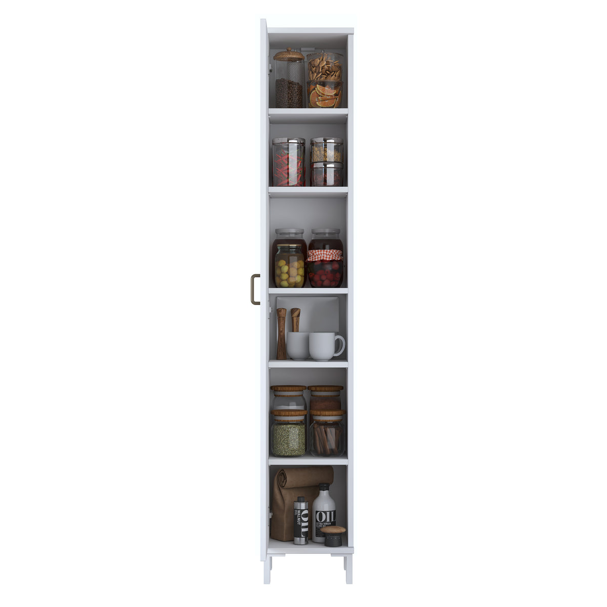 Rani KC111 Banyo Dolabı Tek Kapaklı 5 Raflı Çok Amaçlı Dolap Beyaz
