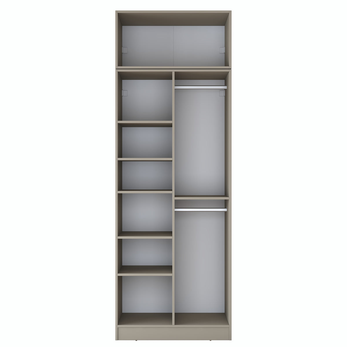 Rani BA321 Gardırop 2 Kapaklı 6 Raflı 2 Askılı Elbise Dolabı Kumtaşı