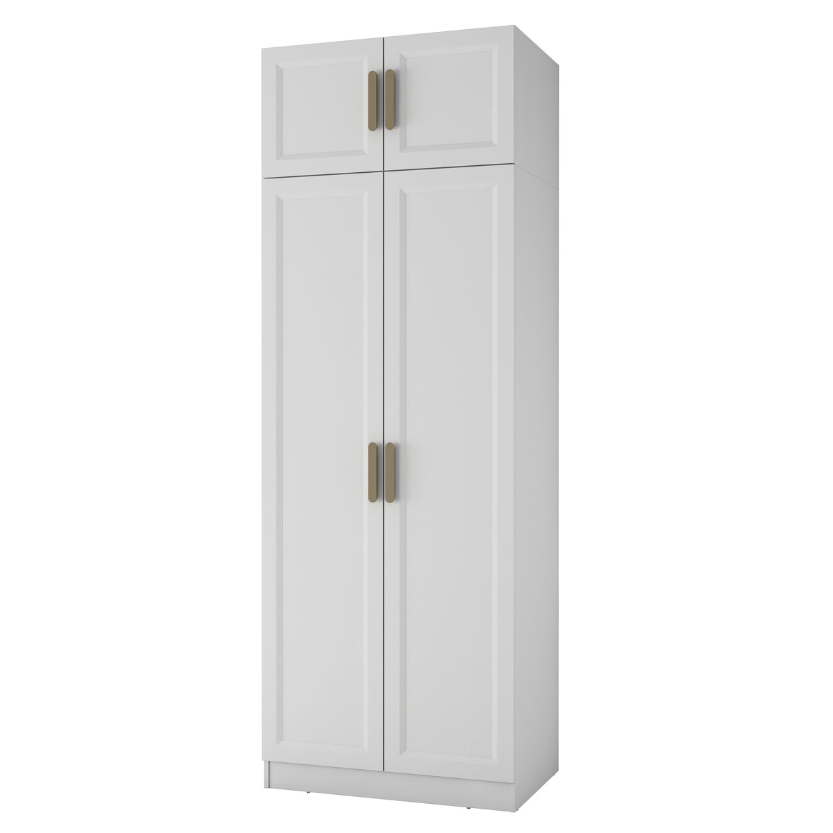 Rani BA423 Membran Kapaklı Gardırop 2 Kapaklı 2 Raflı 2 Askılı Elbise Dolabı Beyaz