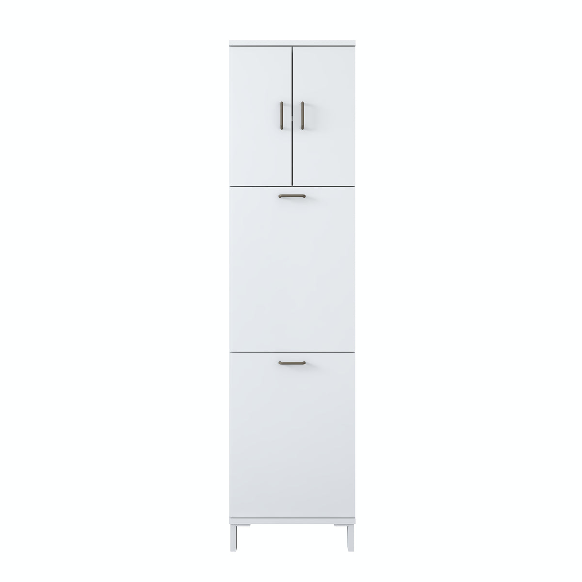 Rani KC121 Banyo Dolabı Düşer Kapaklı Raflı Çamaşır Sepeti Bölmeli Çok Amaçlı Dolap Beyaz