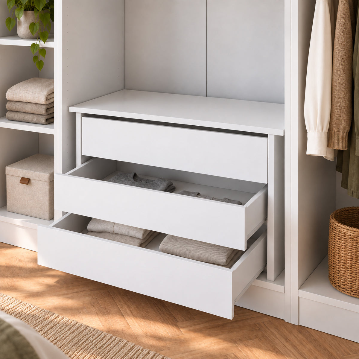 Rani BA255 Tamamlayıcı Dolap İçi Çekmece Modülü Beyaz