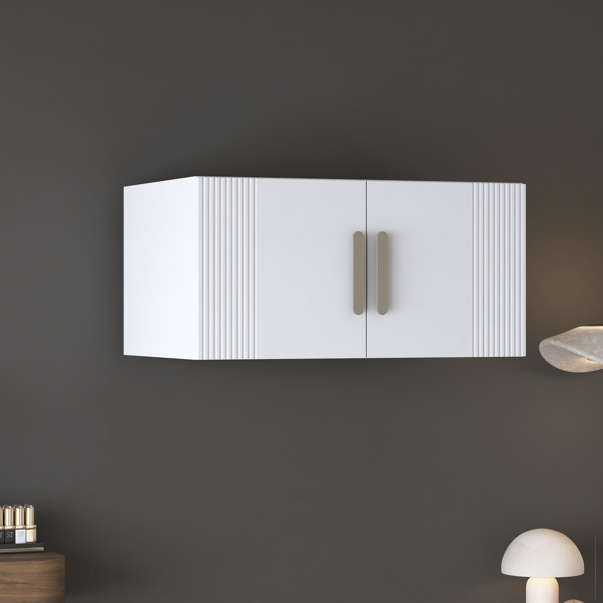 Rani BA375 Membran Kapaklı Gardırop Çok Amaçlı Üst Modül Beyaz
