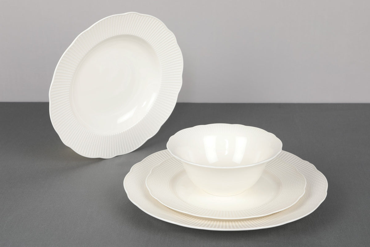 Rani Home Yemek Takımı (24 Parça) Kütahya Porselen Beyaz HE-6830