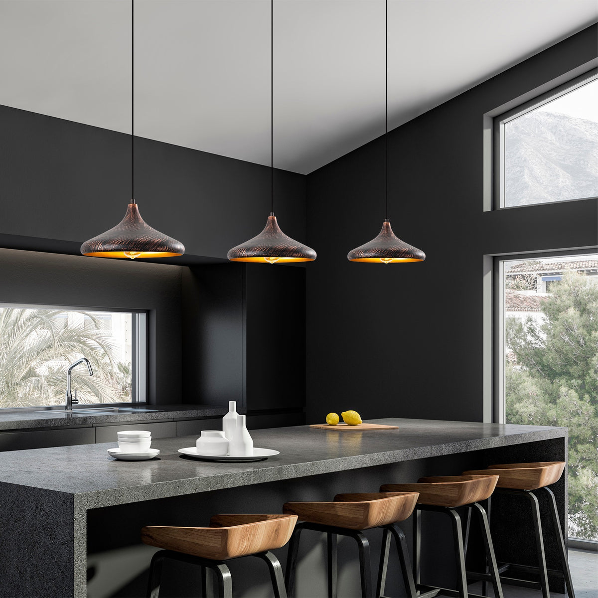 Rani Home Avize Siyah - Bakır AA-6047