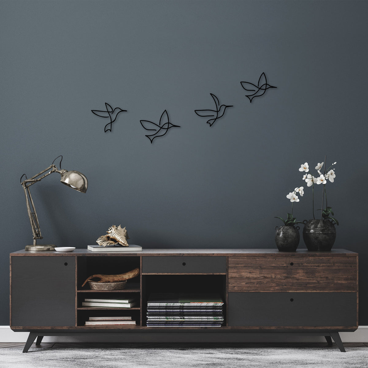 Rani Home Dekoratif Metal Duvar Aksesuarı Siyah AC-5899