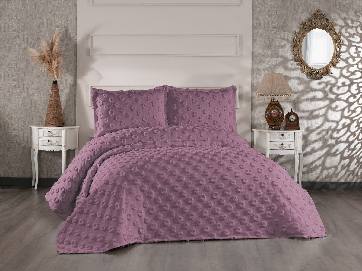 Rani Home Çift Kişilik Yatak Örtüsü Seti Gül Kurusu CC-6263