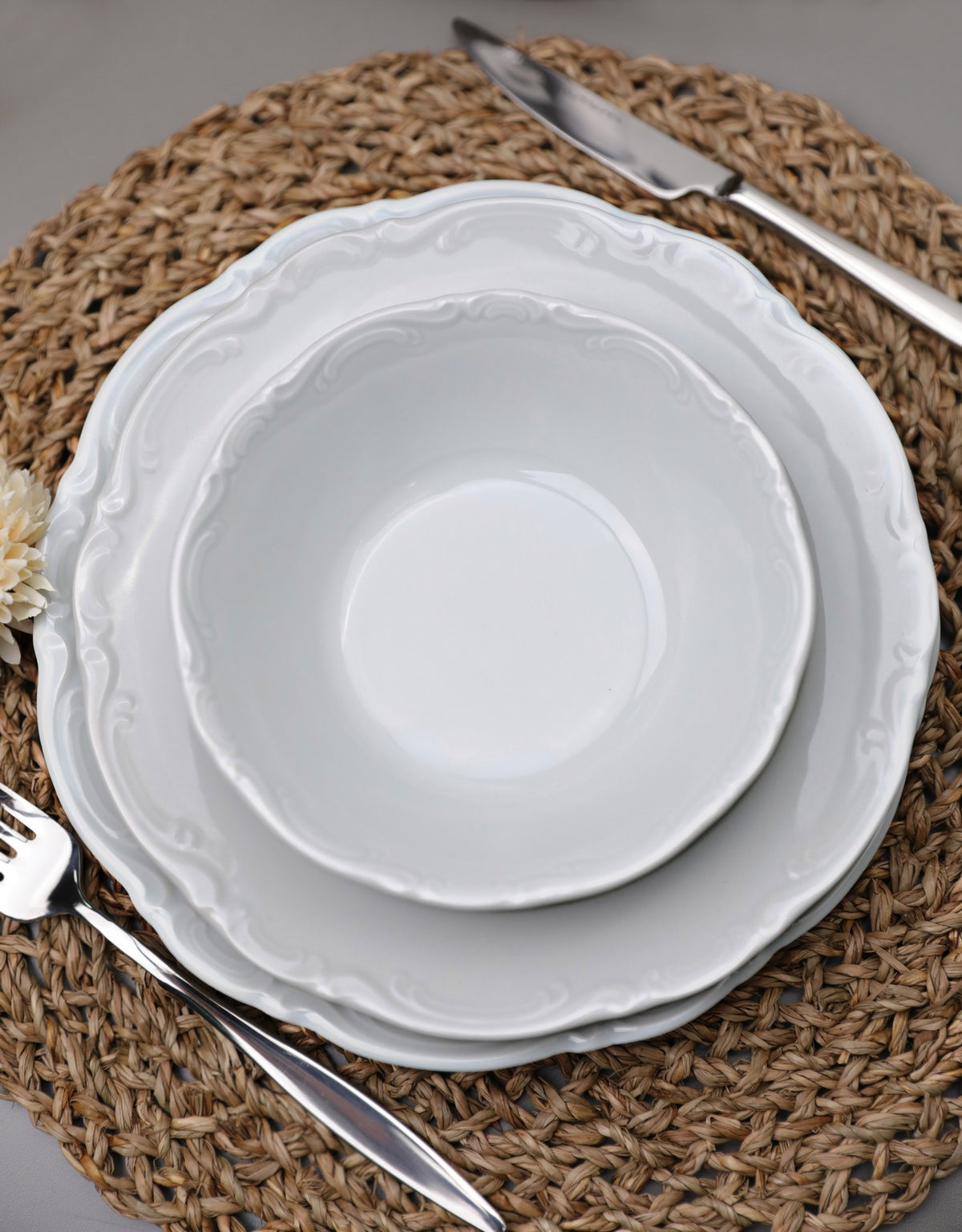 Rani Home Yemek Takımı (18 Parça) Kütahya Porselen Beyaz HD-6918