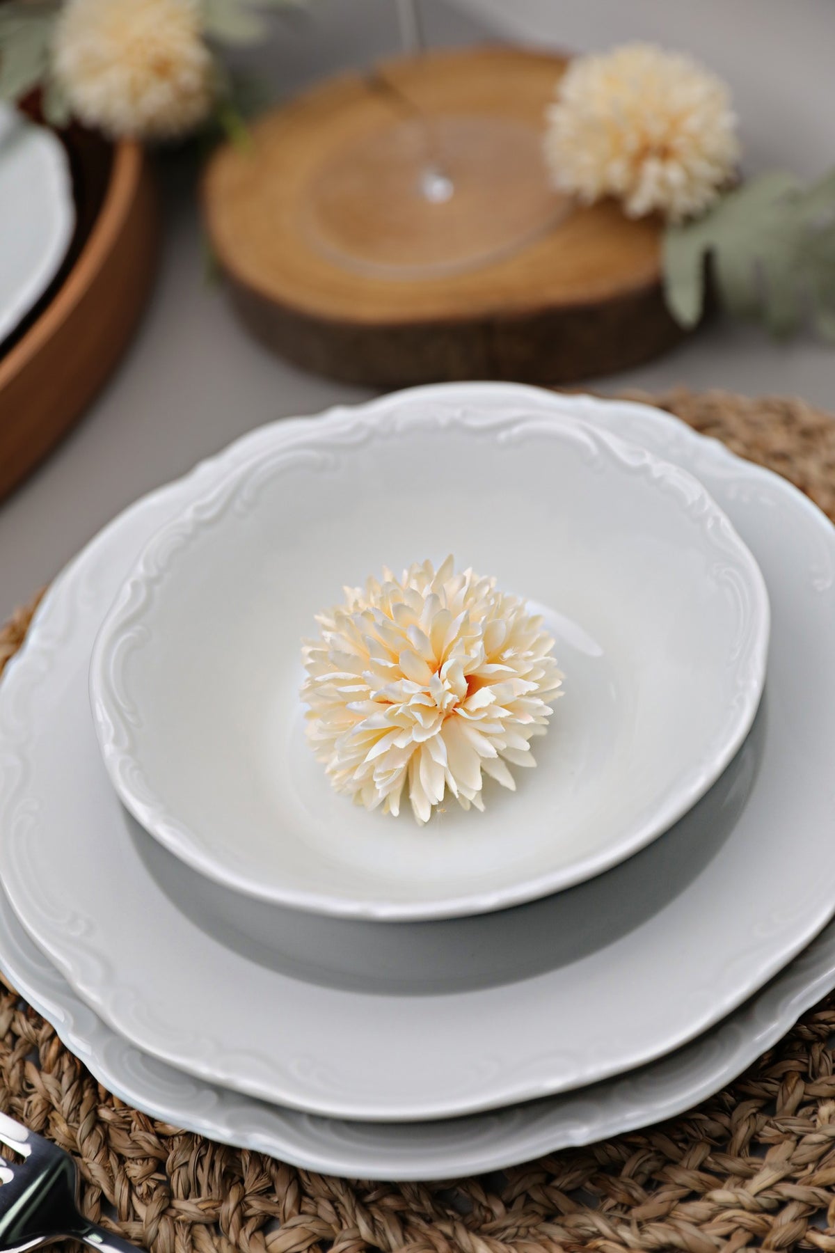 Rani Home Yemek Takımı (18 Parça) Kütahya Porselen Beyaz HD-6918