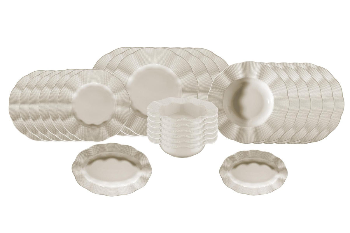 Rani Home Yemek Takımı (26 Parça) Kütahya Porselen Krem HF-6905