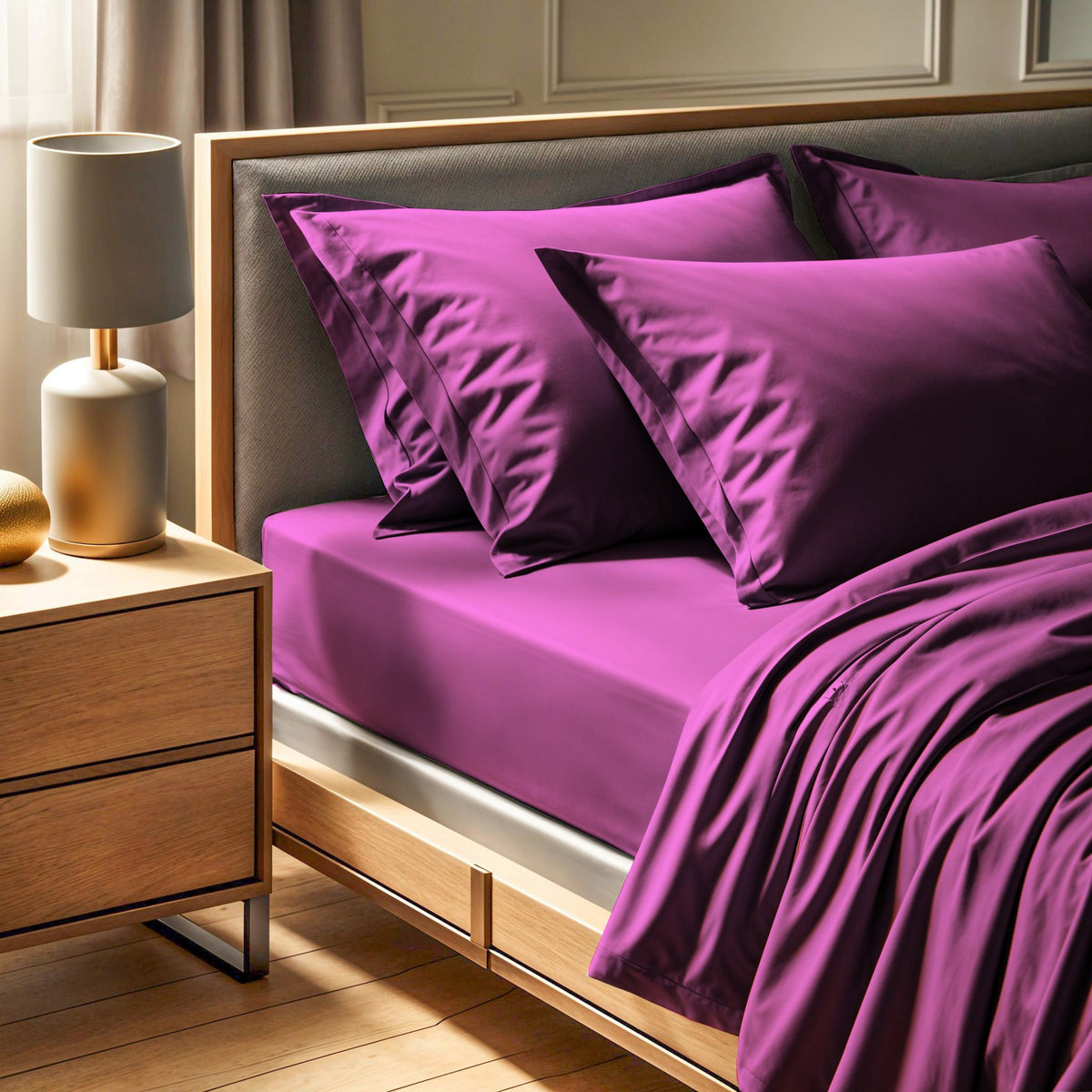 Rani Home  Çift Kişilik Çarşaf Mor CF-6335