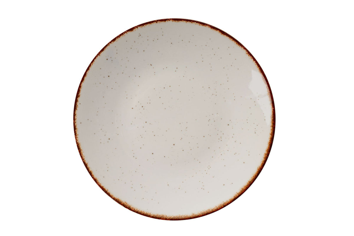 Rani Home Yemek Takımı (24 Parça) Güral Porselen Beyaz - Kahverengi HE-6769