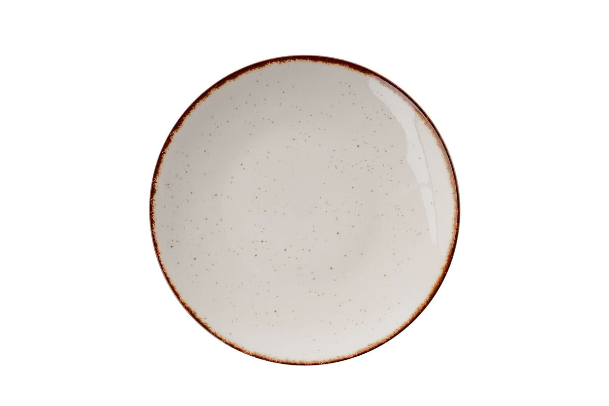 Rani Home Yemek Takımı (24 Parça) Güral Porselen Beyaz - Kahverengi HE-6769