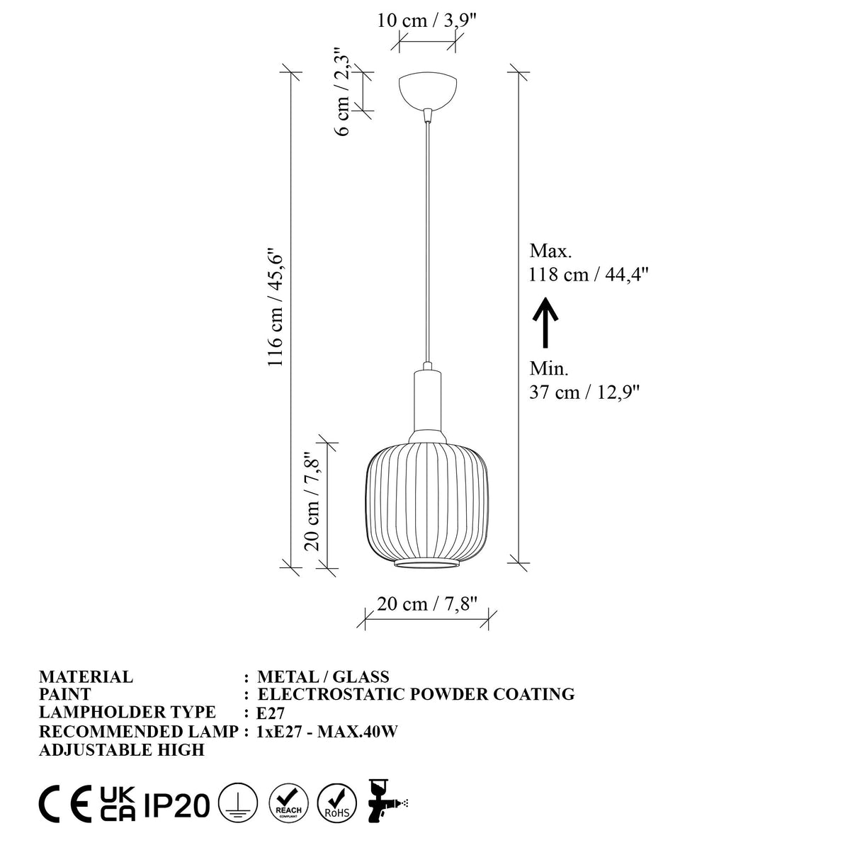 Rani Home Avize Siyah  AA-6087