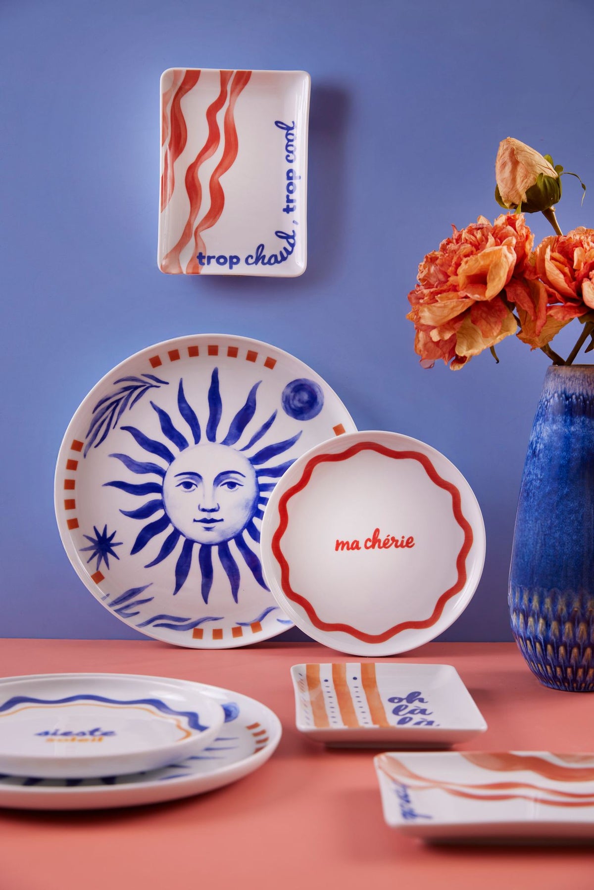 Rani Home Yemek Takımı (12 Parça) Kütahya Porselen Mavi - Kırmızı HB-6839