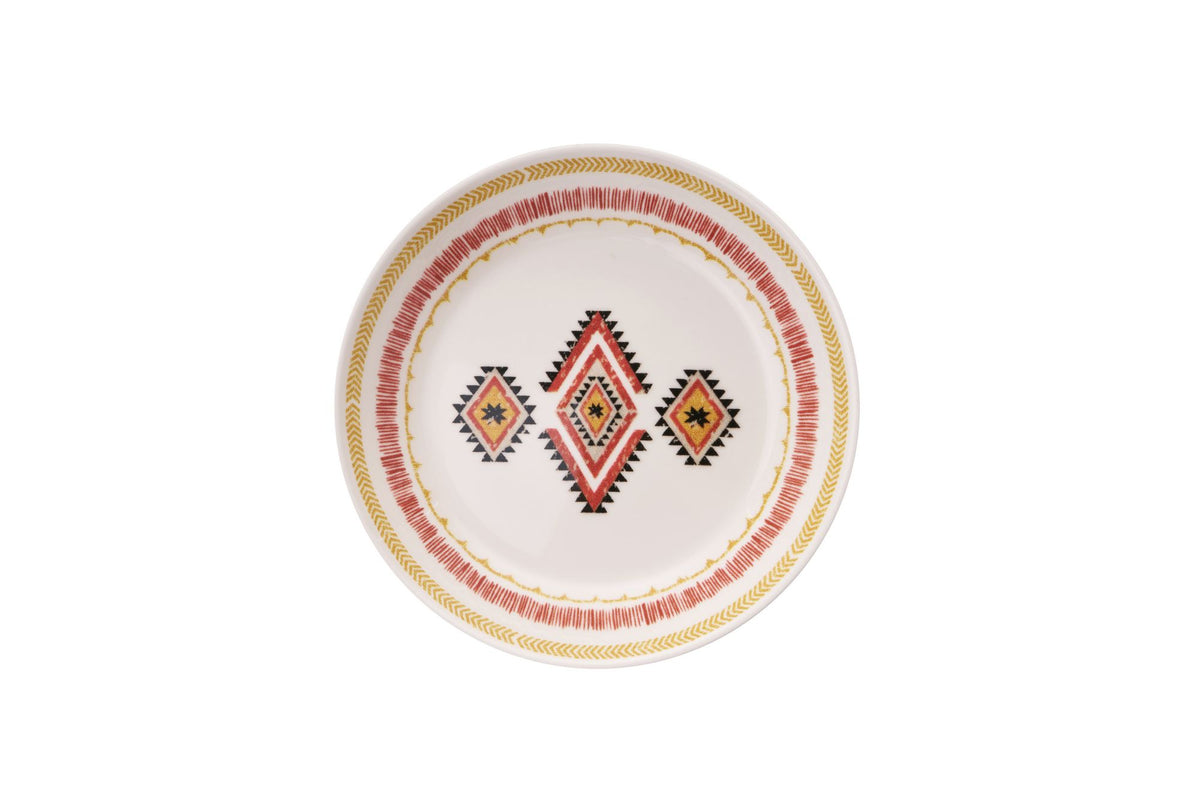 Rani Home Tabak Seti Hermia Beyaz - Kiremit - Sarı FD-6791