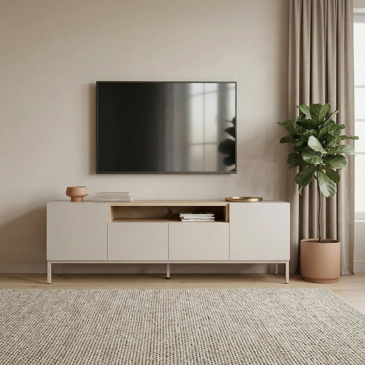 Rani Home Tv Ünitesi Kumtaşı - Safir Meşe 160 Cm AA-5859