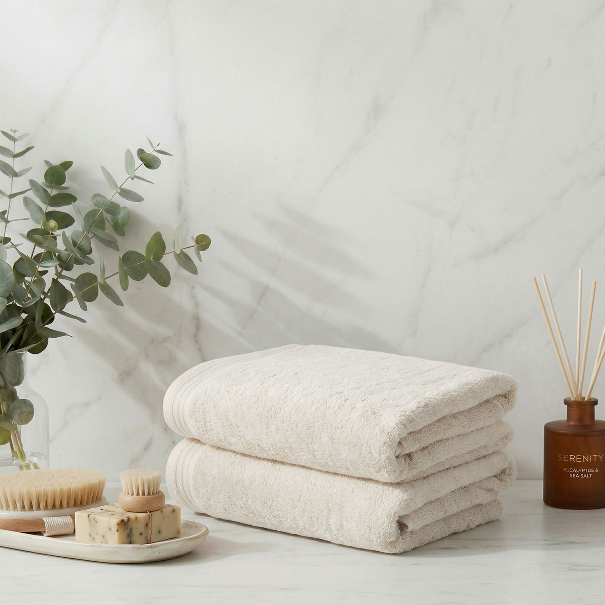 Rani Home Banyo Havlusu Seti  Ekru BD-6413