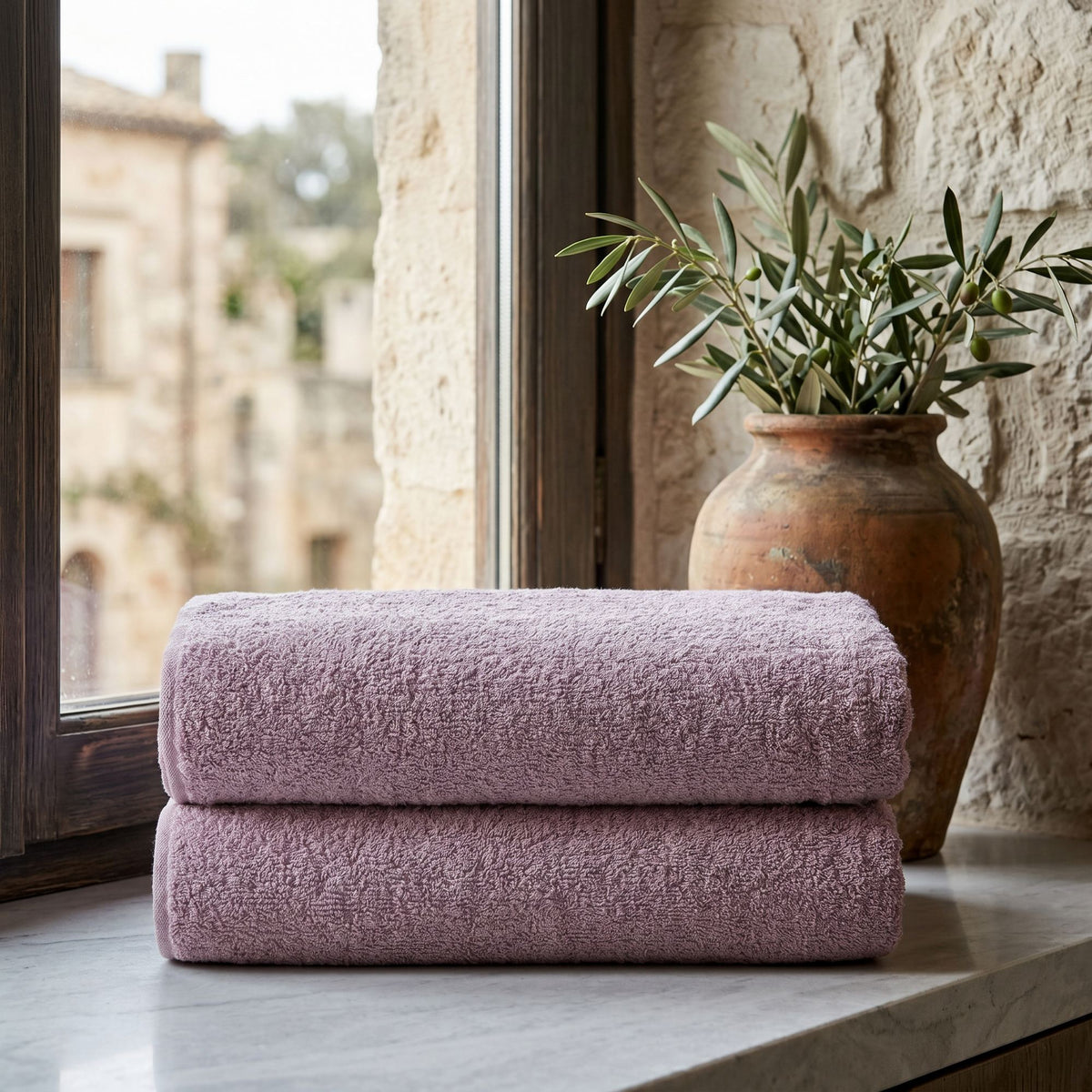 Rani Home Banyo Havlusu Seti  Gül Kurusu BD-6421