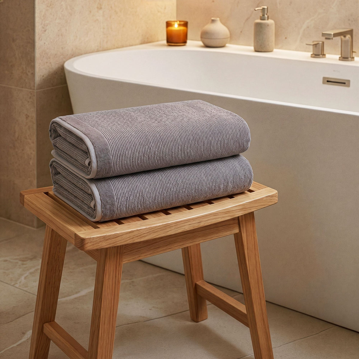 Rani Home Banyo Havlusu Seti  Bej BD-6438