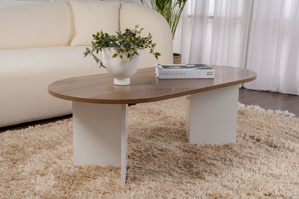 Rani Home Orta Sehpa Venezia Ceviz - Beyaz 119Cm AB-5292