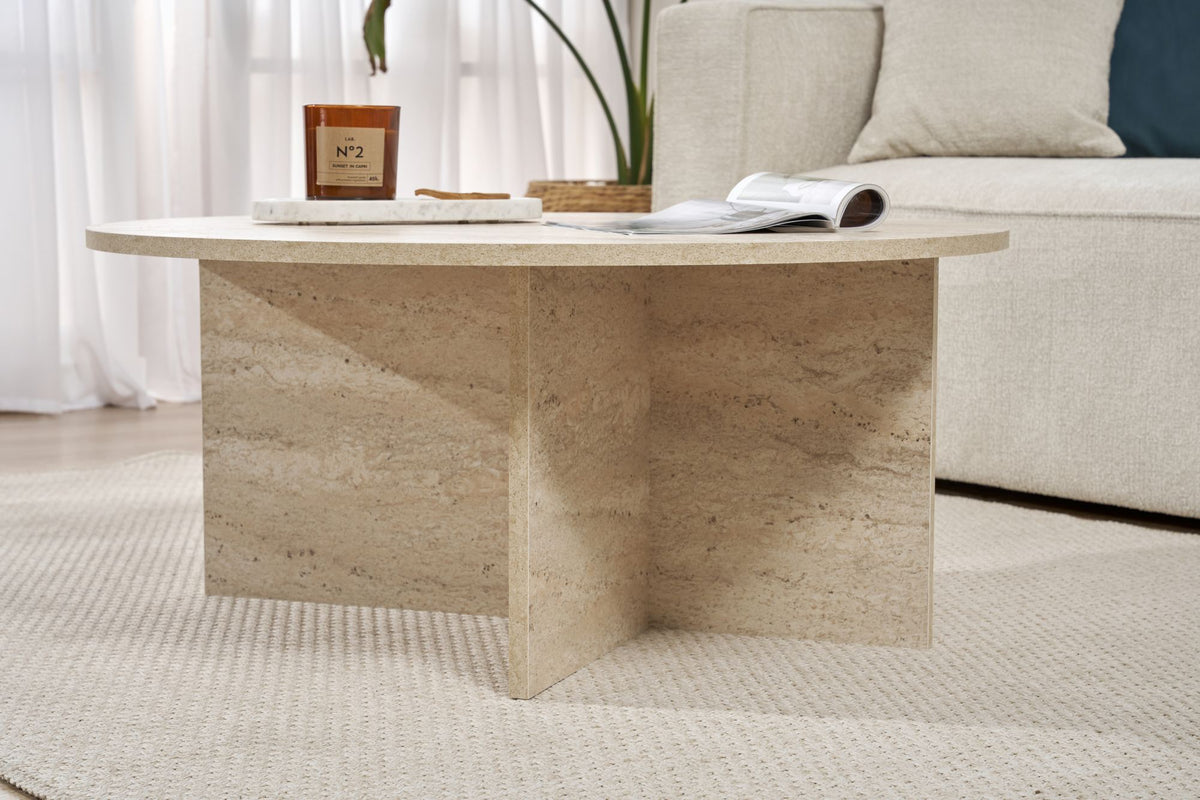 Rani Home Orta Sehpa Traverten 90 Cm AB-5392