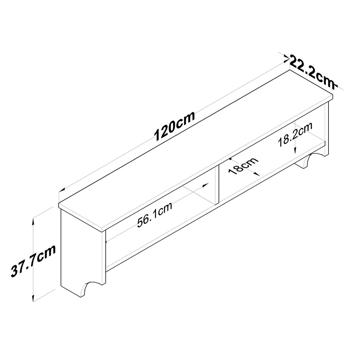 Rani P2 Modern Portmanto Duvar Askısı Vestiyer Askılık Beyaz 120 Cm