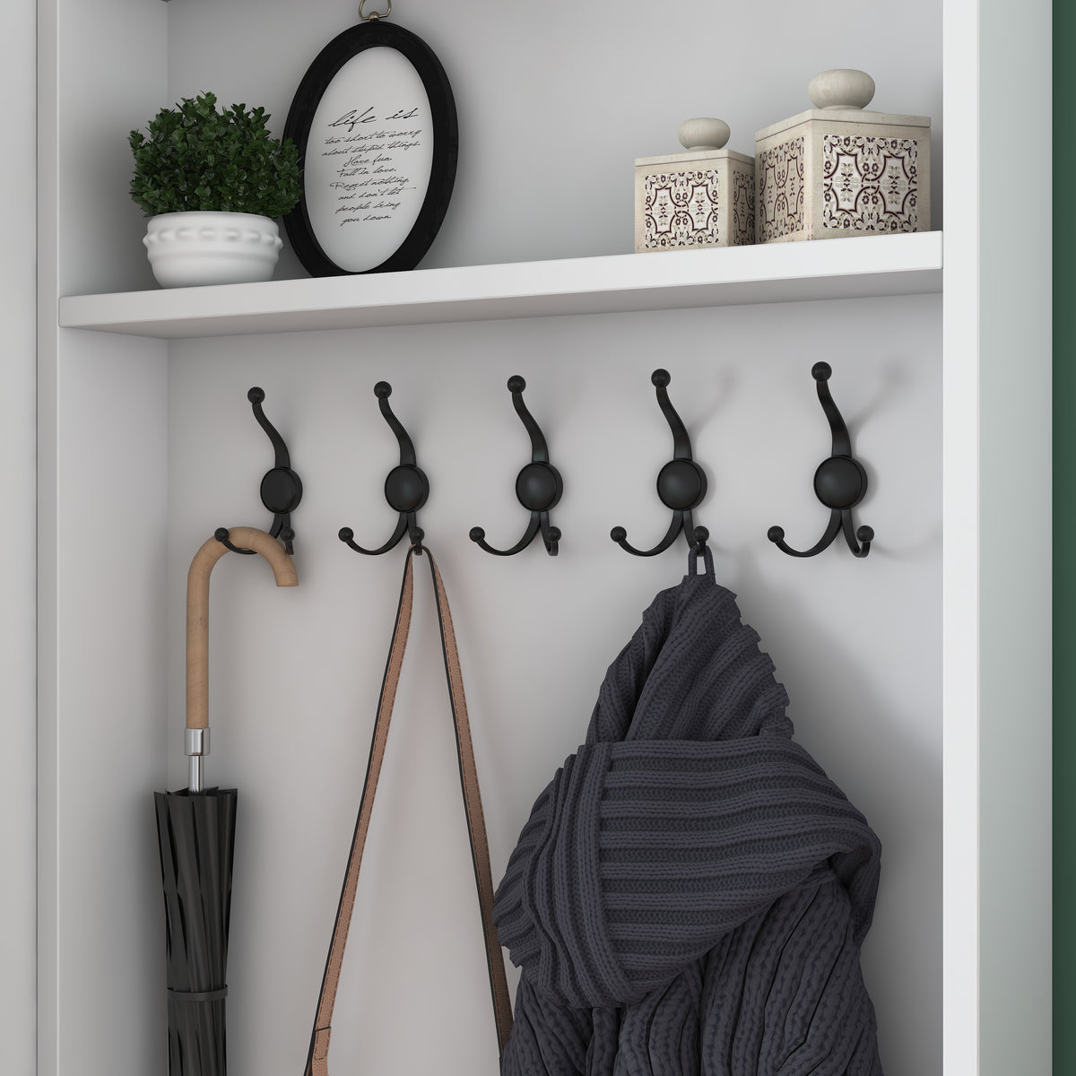 Rani P6 Modern Portmanto Ayakkabılık Vestiyer Beyaz M11