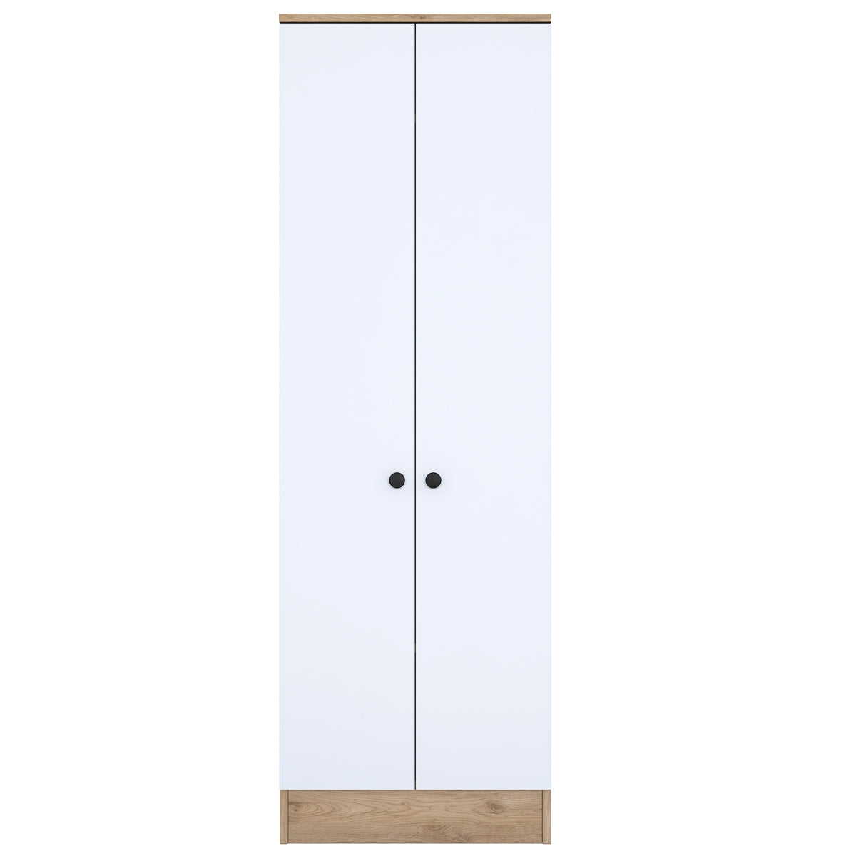 Rani P6 Modern Kapaklı Portmanto Askılık Vestiyer Sepet Ceviz - Beyaz M14